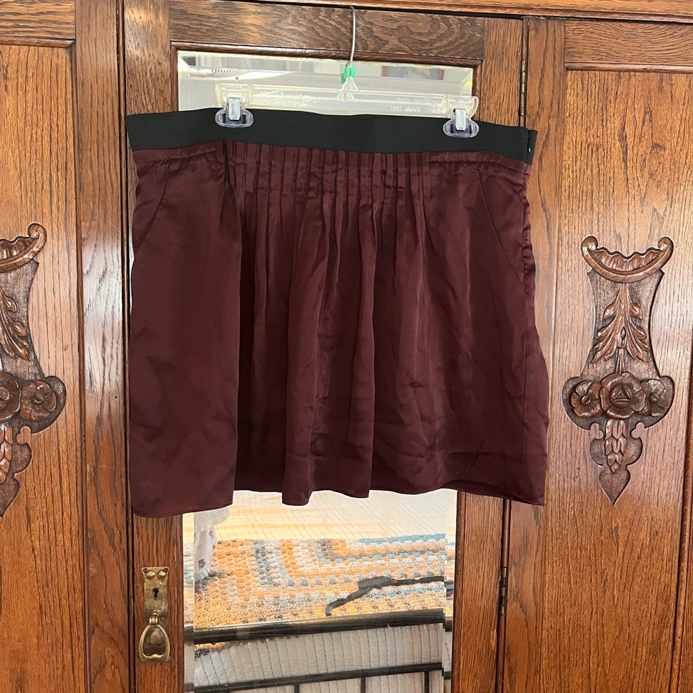Banana Republic Burgundy Silk Skirt